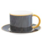 TEACUP % SAUCER PİNSTRİPE EBONY