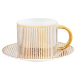 TEACUP & SAUCER PİNSTRİPE IVORY