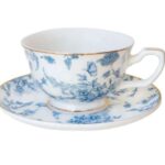 TEACUP & SAUCER FRENCH TOILE